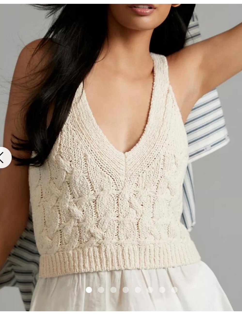 Anthropologie. Cream and white sweater vest top